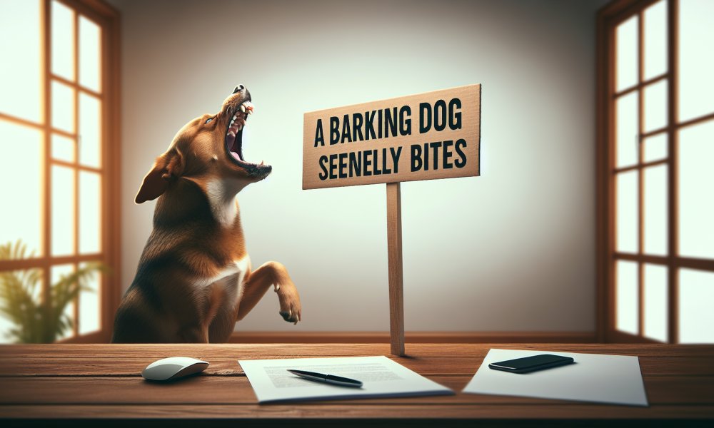 Read more about the article Understanding ‘A Barking Dog Seldom Bites’ – Meaning, Origins, and Practical Applications